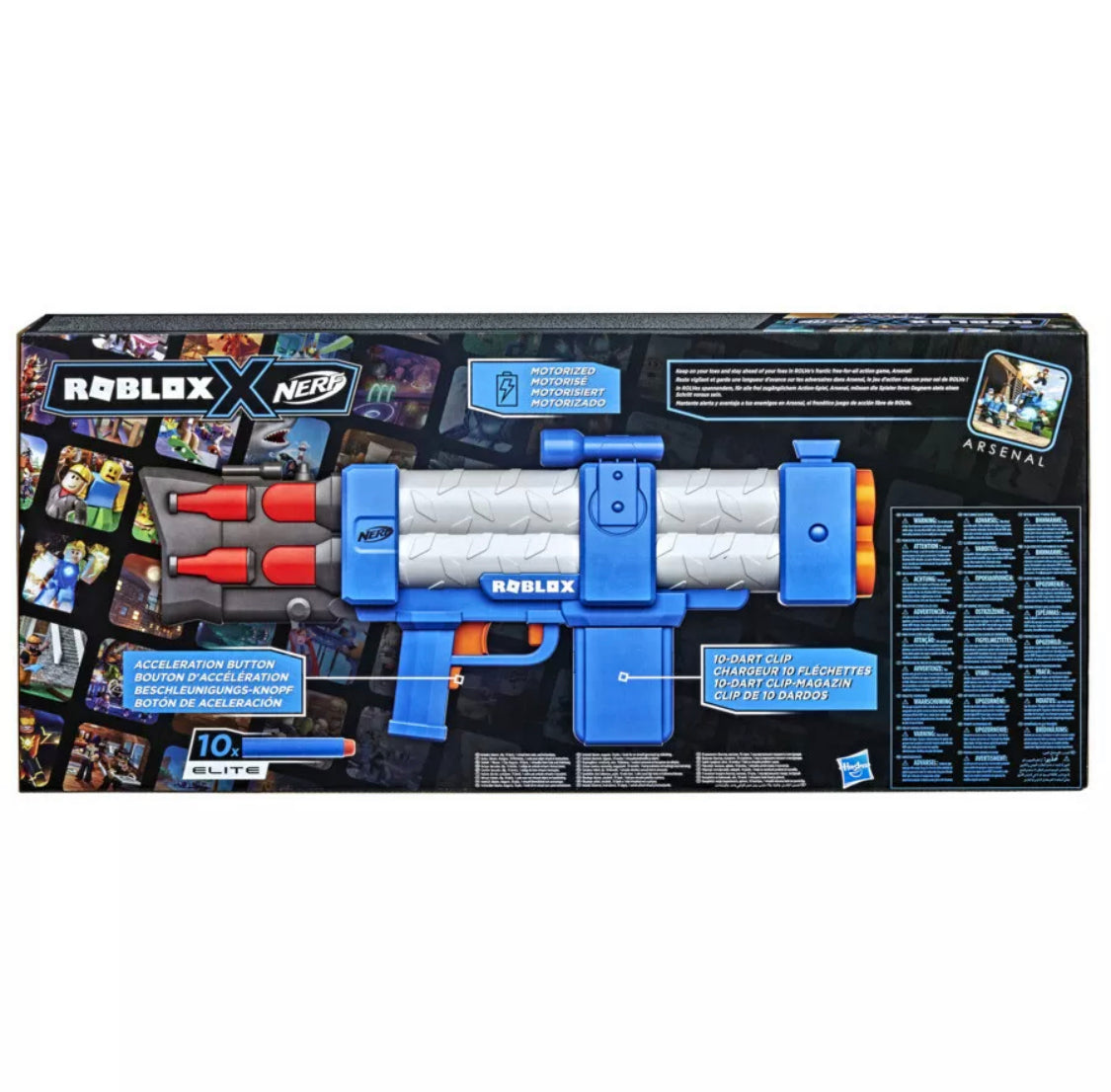 Nerf Roblox Arsenal: Pulse Laser Motorized Dart Blaster, 10 Nerf