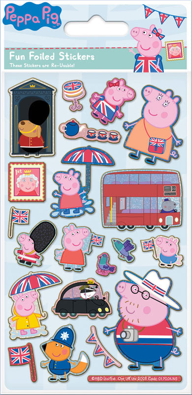 PEPPA PIG GLORIOUS BRITAIN FOIL STICKERS