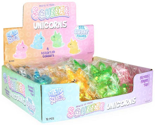 SQUEEZE UNICORN W/SUGAR & SPARKLE 10CM