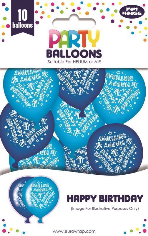 10PACK PARTY BALLOONS BLUE