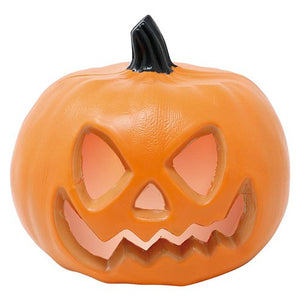 LIGHT UP SMILEY CARVED PUMPKIN - 20CM