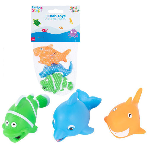 FIRST STEPS VINYL SEALIFE FAMILY BATH TOYS 3 PACK