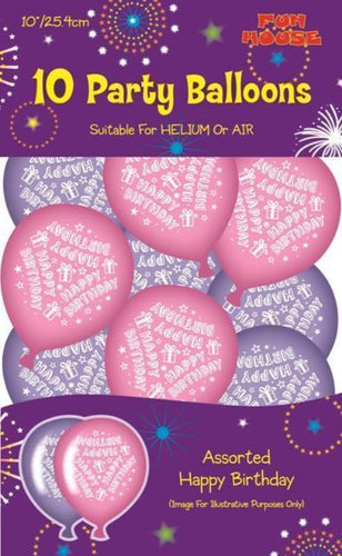 PACK OF 10 PARTY BALLOONS PINK 